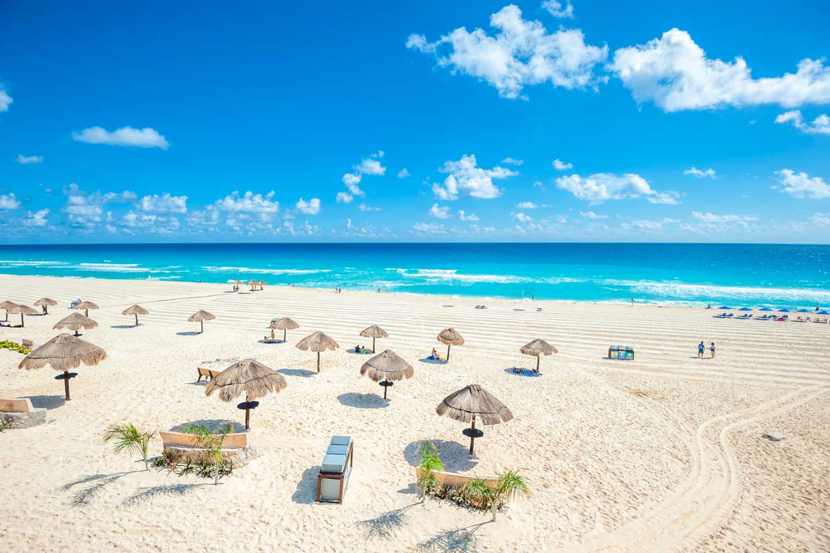 Playa Delfines on a beautiful day in Cancun, Mexico