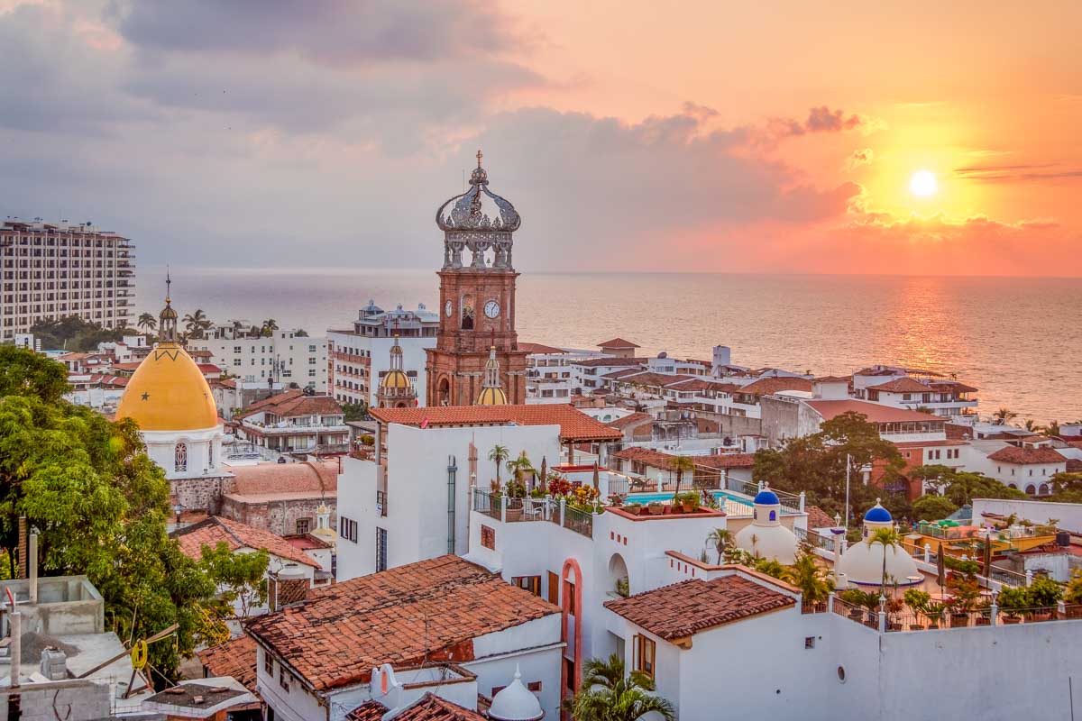 Downtown Puerto Vallarta at sunset - Puerto Vallarta, Jalisco, M