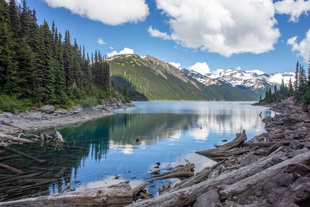 Reflections at Garibaldi Lake at sunset