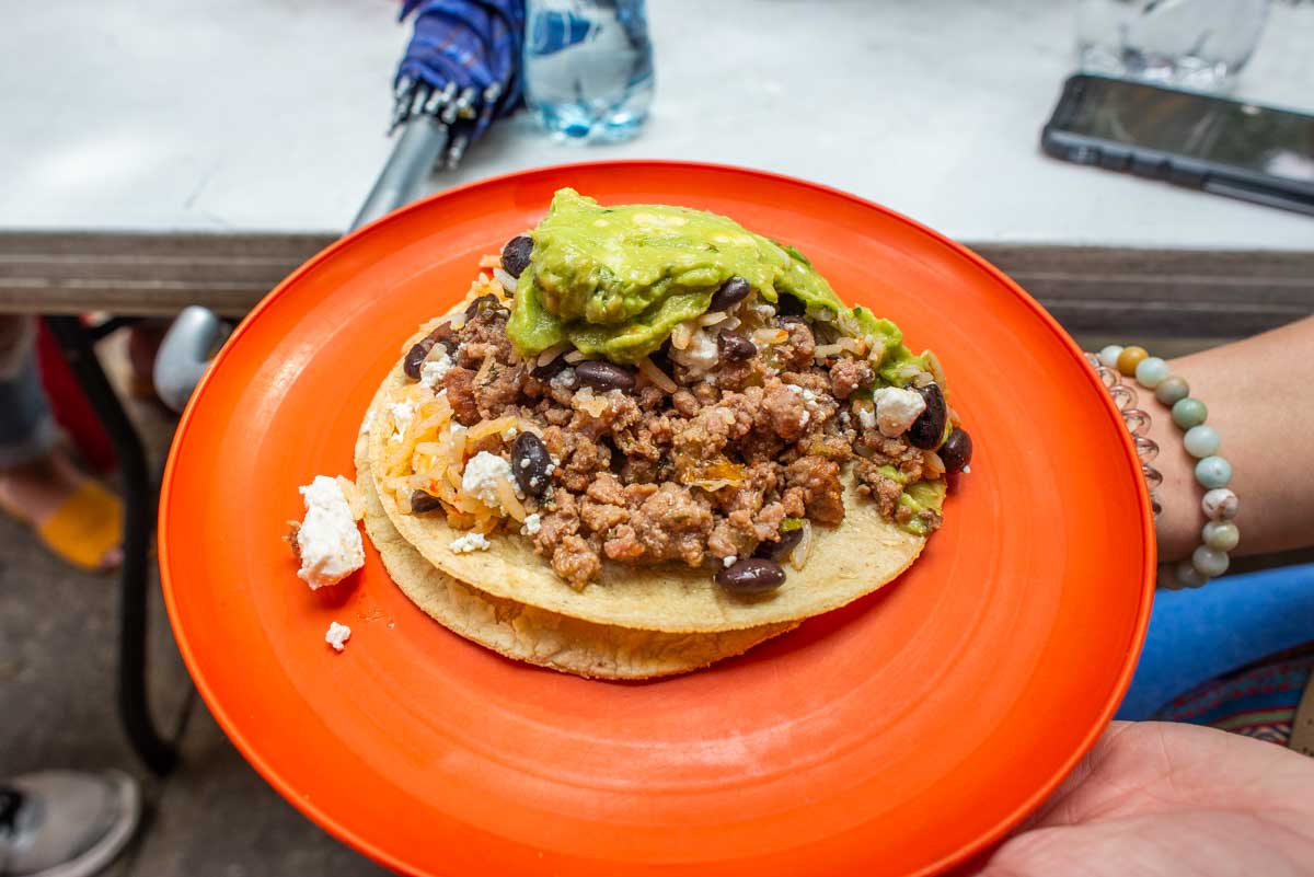 A taco on a food tour in Cabo San Lucas