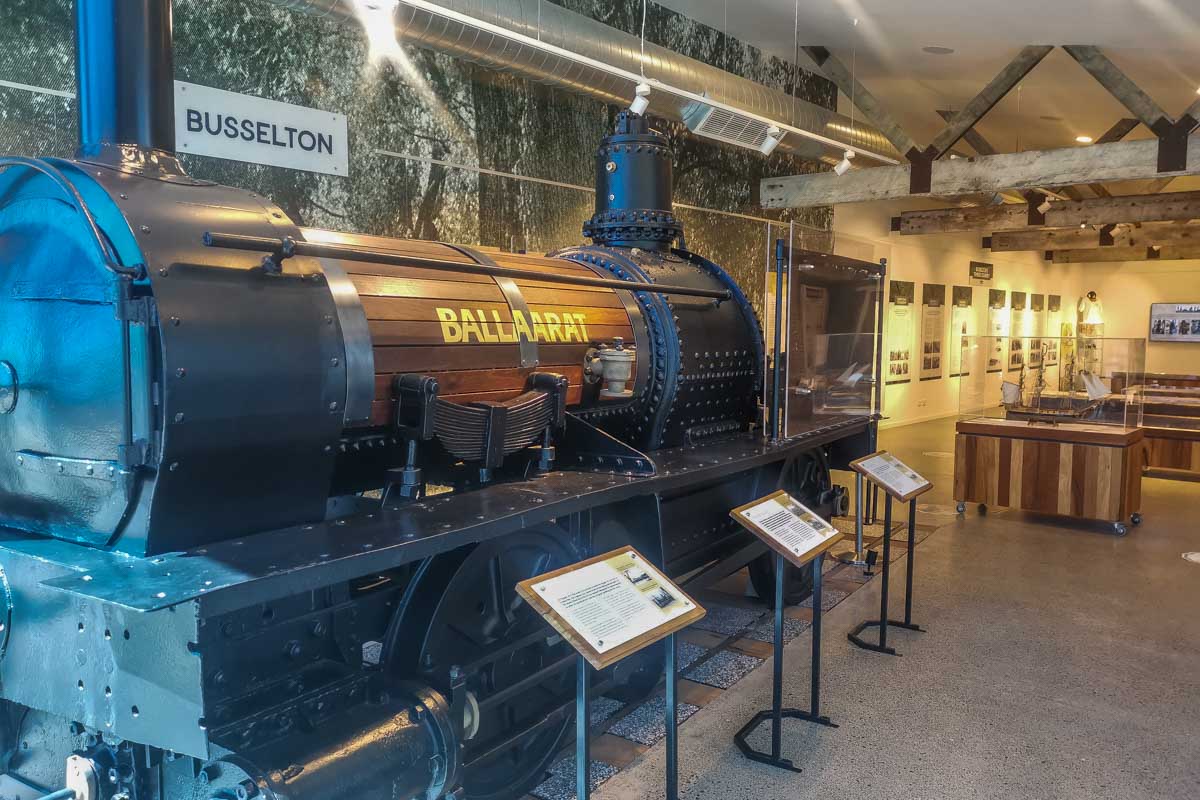 A train in the museum in the Busselton Visitor Center