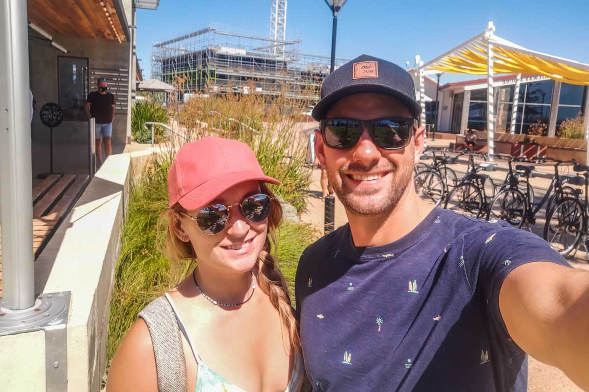 Daniel and Bailey take a selfie in Busselton