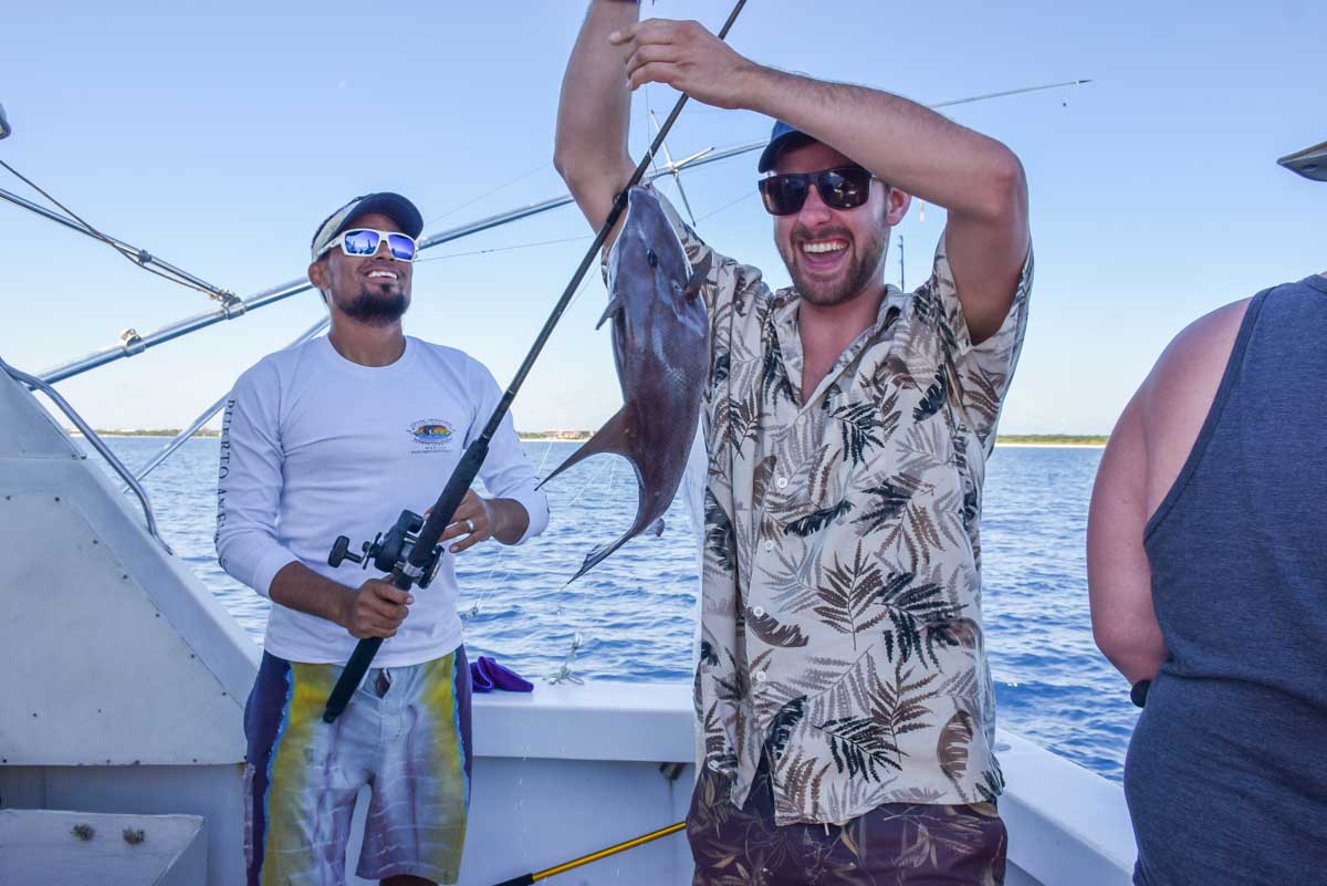 Daniel on a deep sea fishing tour in Cozumel, Mexico