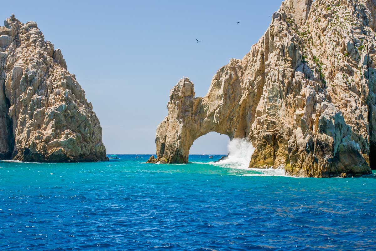 El Arco rock formation as seen from  boat cruise from Cabo San Lucas, Mexico