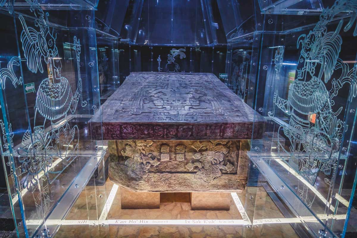 A tomb in the Palenque Museo de Sitio, Palenque, Mexico