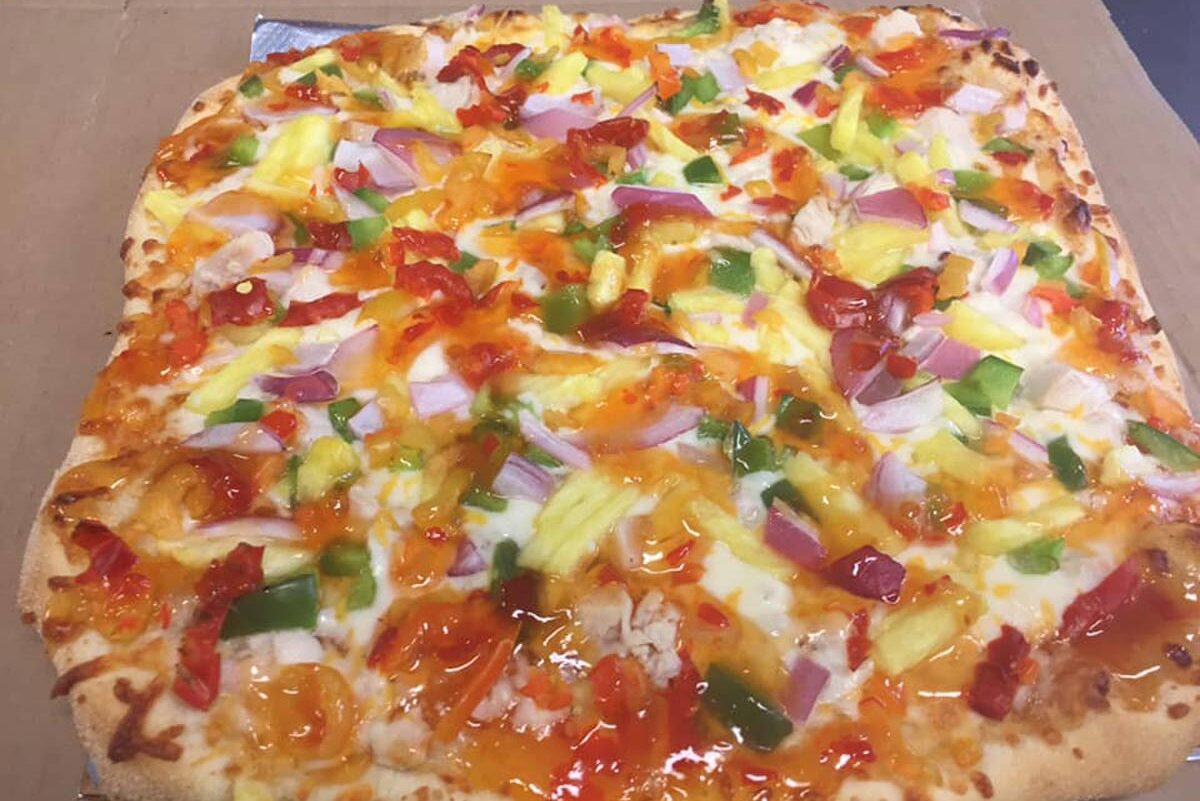 Pizza from Saucies 27 Pizzeria in Vernon, Canada