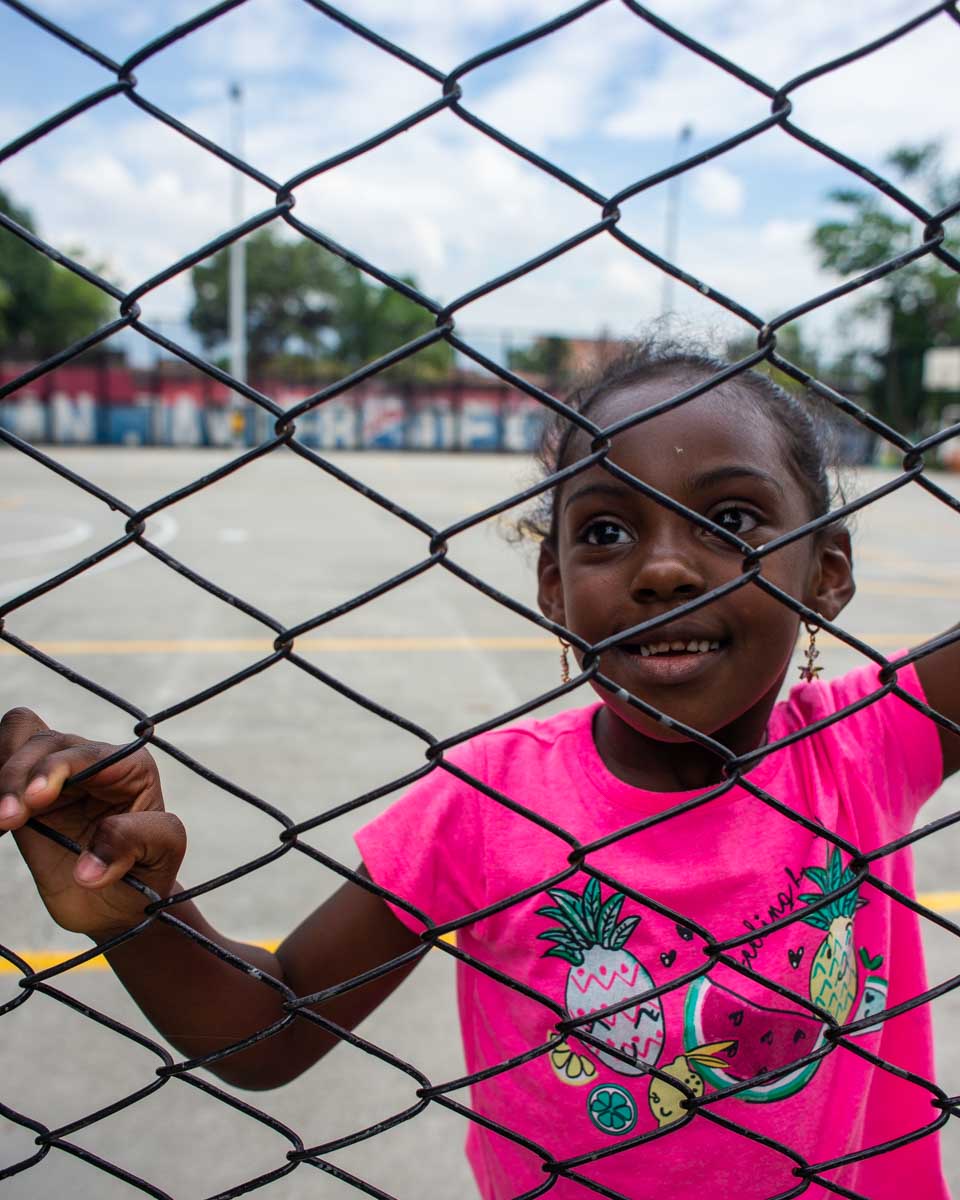 A child in Comuna 13 Medellin, Colombia