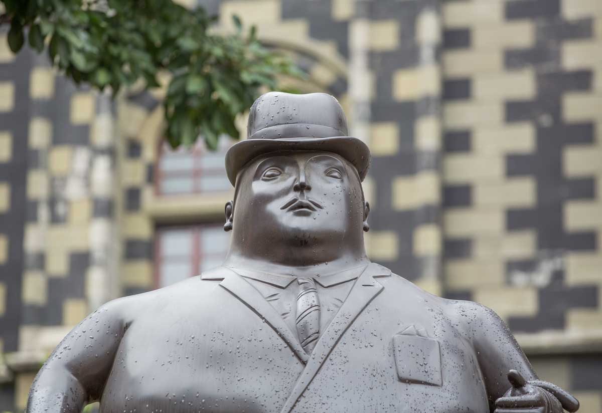 A statue by Botero in Plaza Botero, Medellin, Colombia