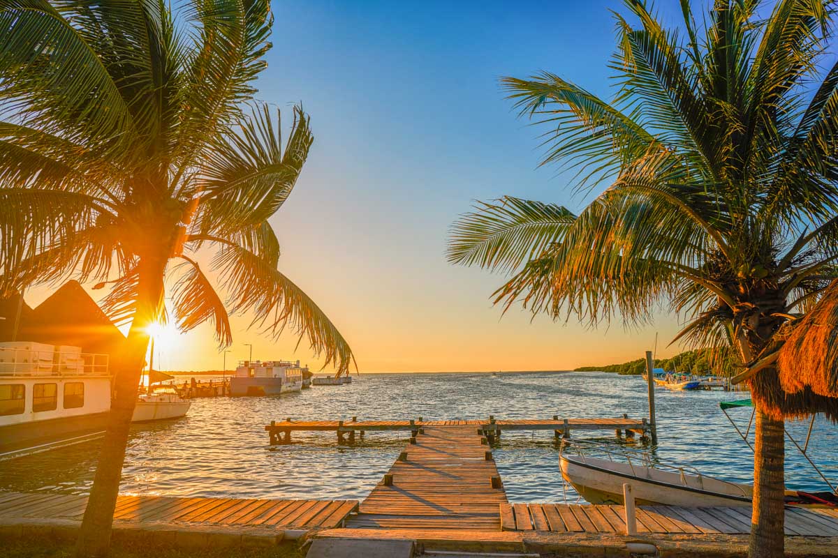 Beautiful sunset on Isla Holbox