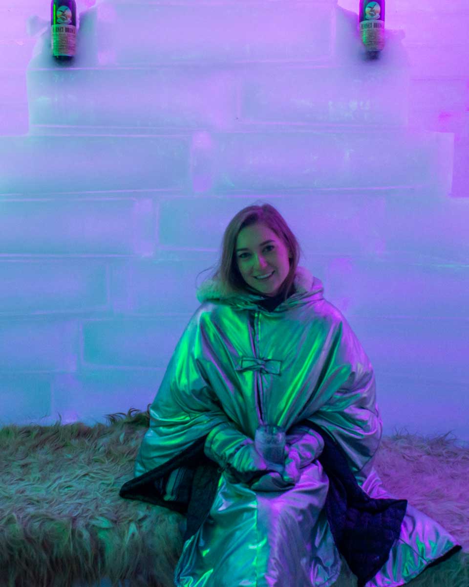 Relaxing at the Isla Mujeres IceBar in Isla Muheres, Mexico
