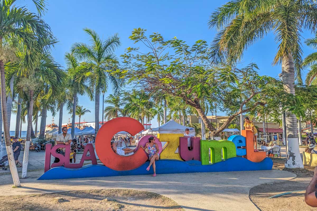 The Cozumel sign in San Miguel de Cozumel, Mexico