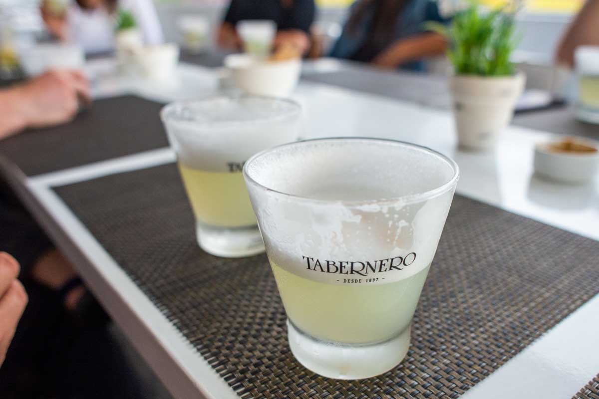 Two Pisco Sours on a table in Peru
