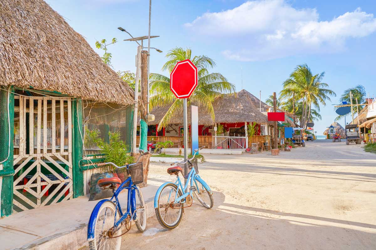 Two bikes in Isla Holbox town, Mexico