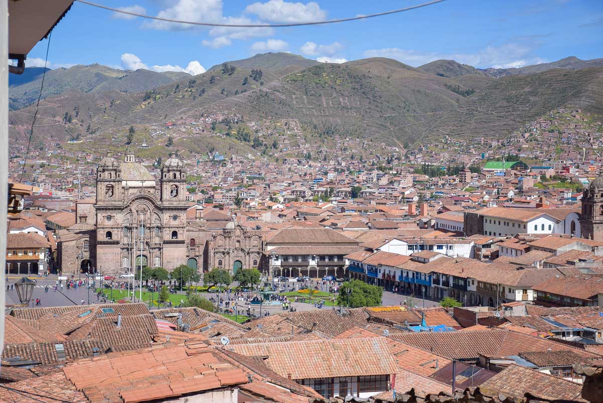 Views from Mirador de Plaza Sán Cristobal in Cusco, Peru