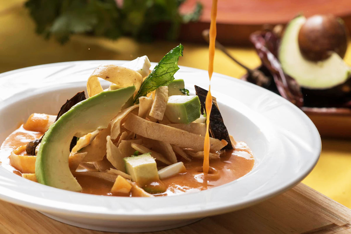 Aztec soup from Mextreme in Cancun, Mexico