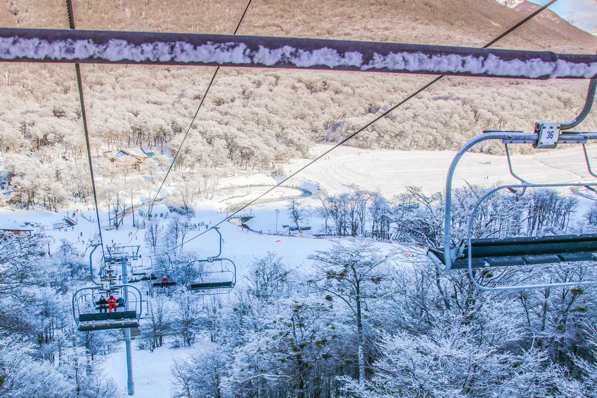 A chairlift at Cerro Castor, Ushuaia, Argentina