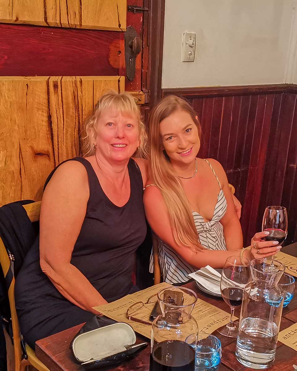 Bailey and her mother in law at La Scarpetta Trattoria in Margaret River