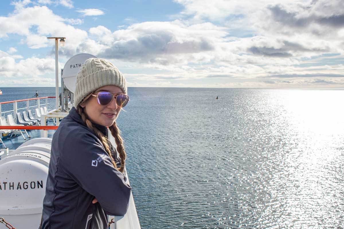 Bailey on a cruise in Patagonia
