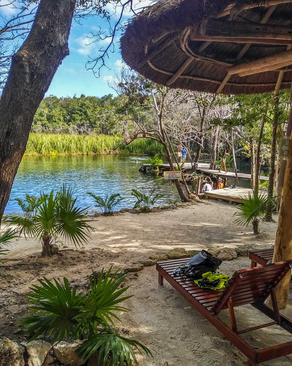 Cenote Corazón del Paraíso chairs in Tulum