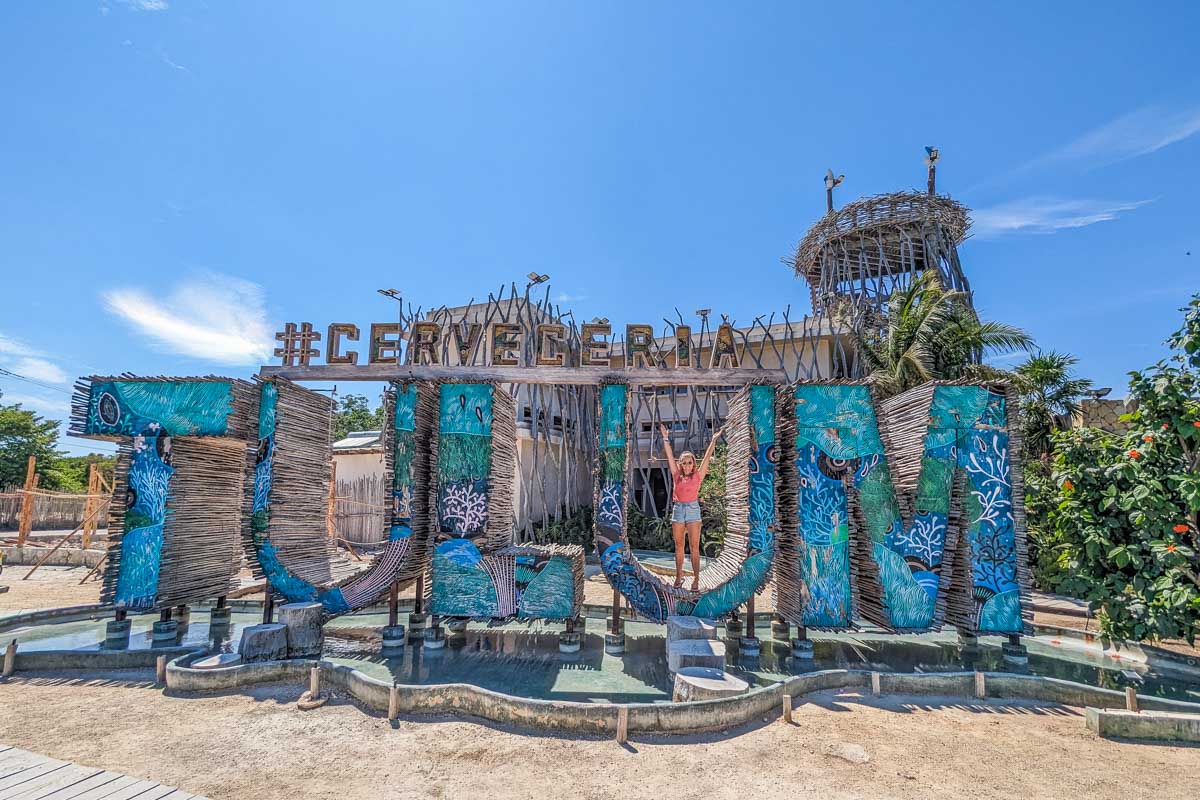 Cerveceria Tulum sign with bailey