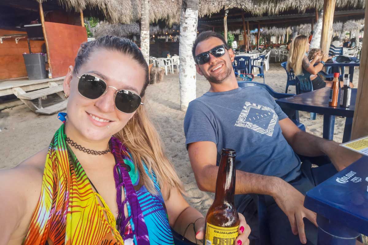 Daniel and Bailey on the beach in Mexico