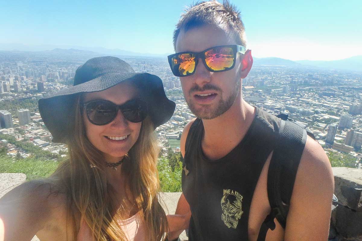 Daniel and Bailey take a selfi in Santiago
