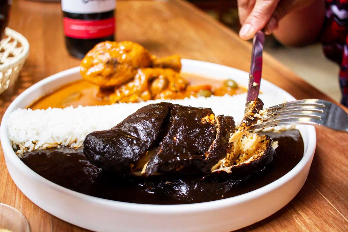 black mole at Los Pacos Oaxaca in Oaxaca, Mexico