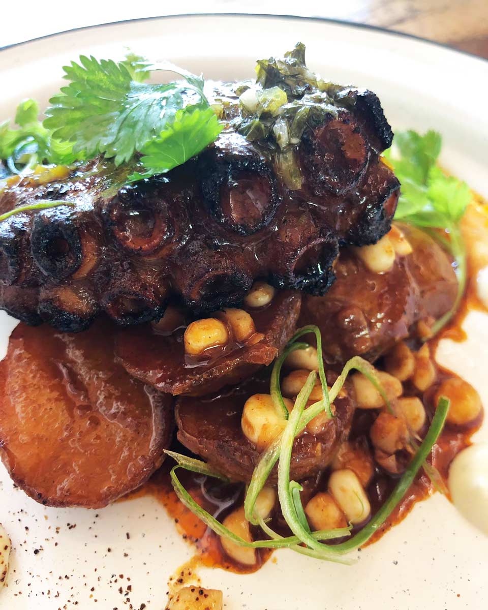 Octopus anticuchos from Cassa Ceviche in Playa Del Carmen, Mexico