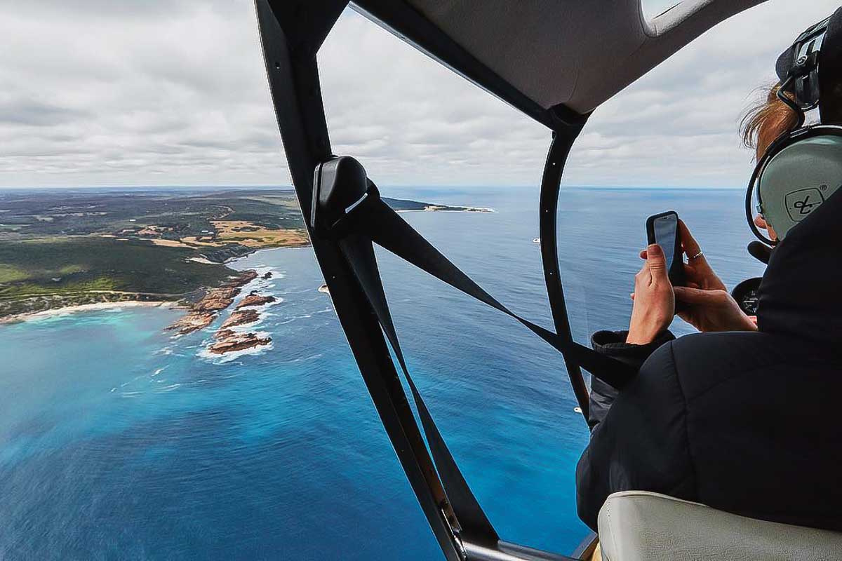 Scenic Helicopters Margaret River flight over the coastline of Margaret River