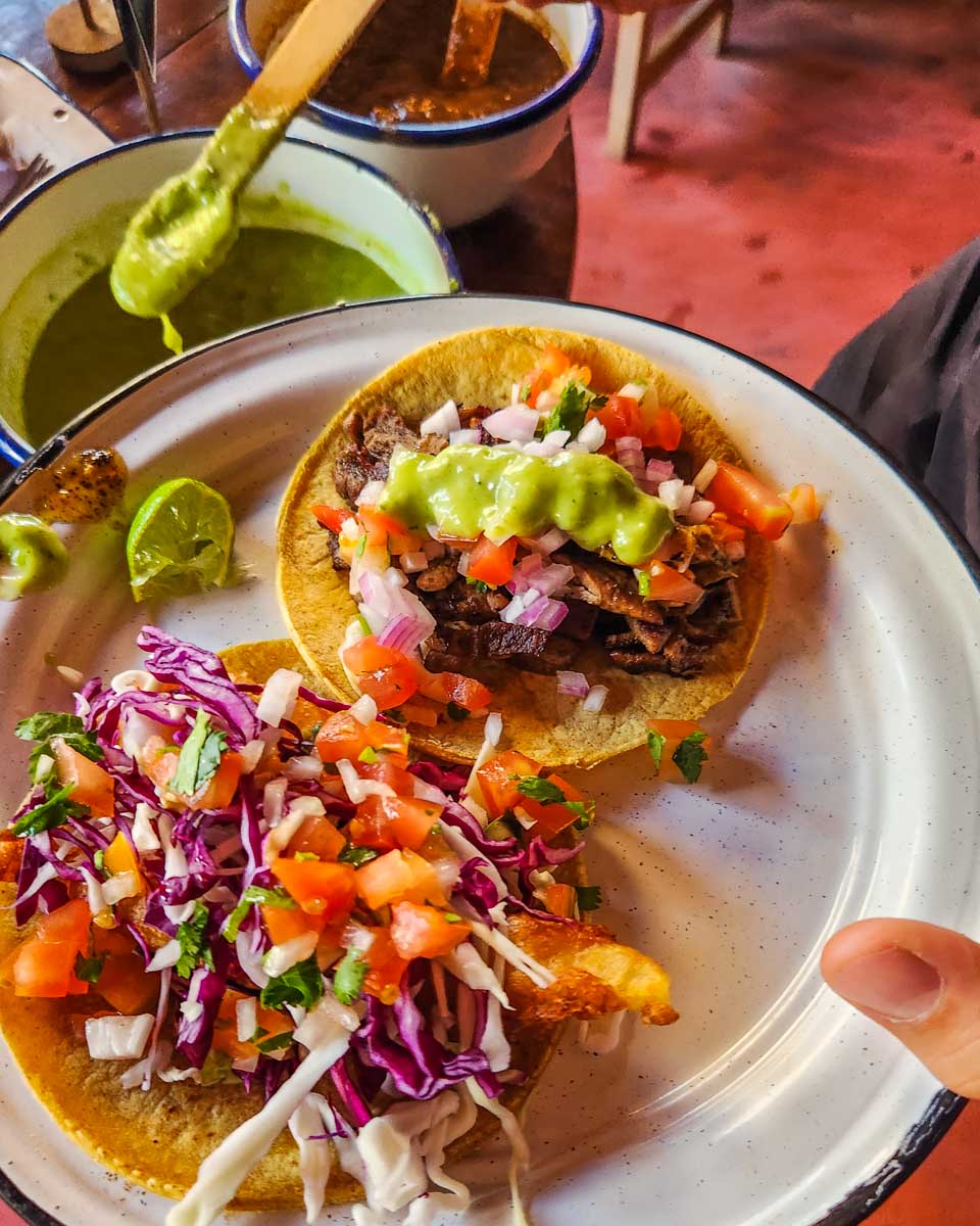 Tacos from Taqueria Honorio in Tulum, Mexico