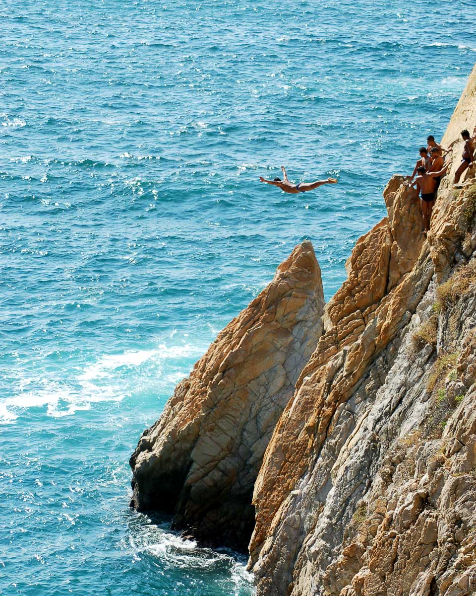 The divers at La Quebrada in Acapulco, Mexico Â