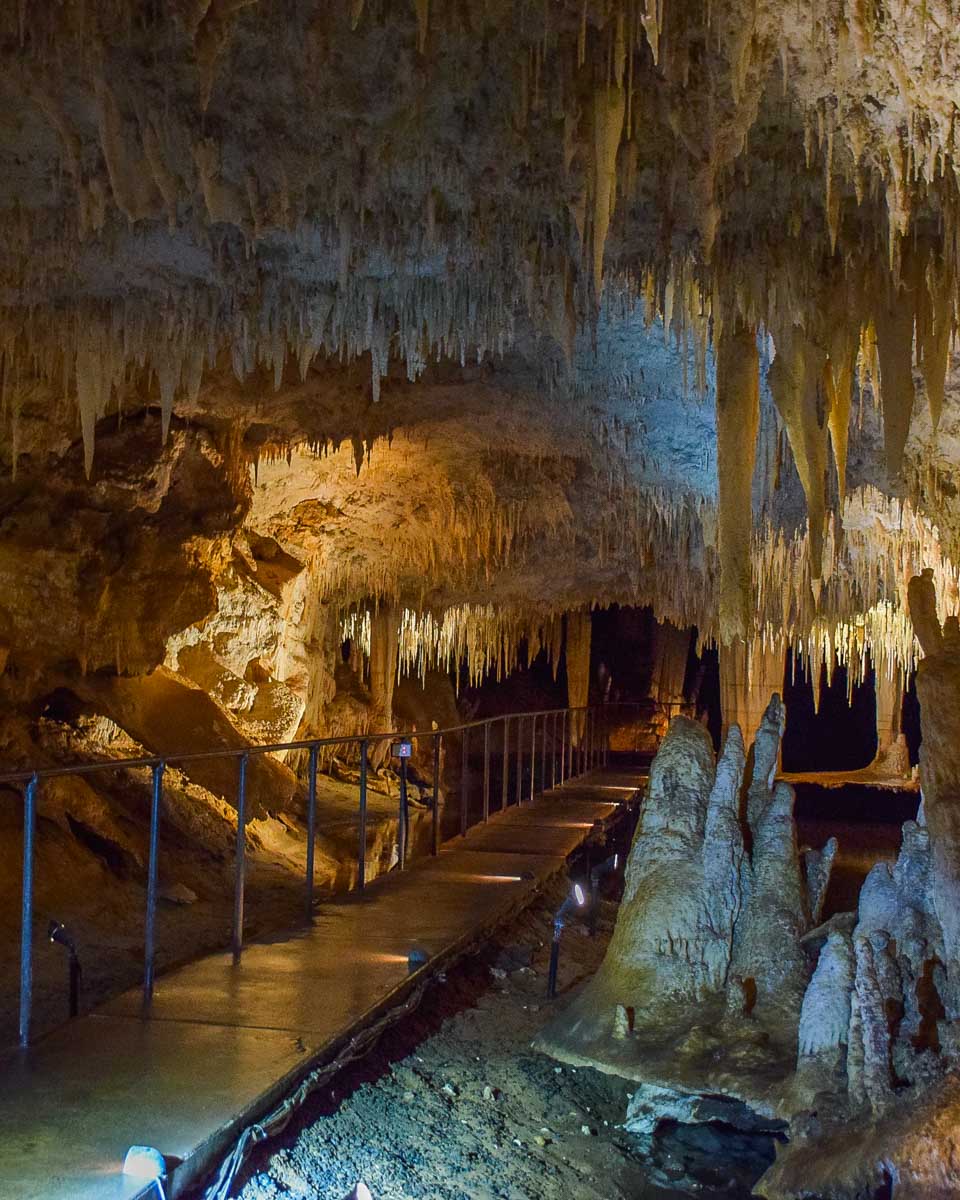 The inside of Lake Cave in Margaret River, WA