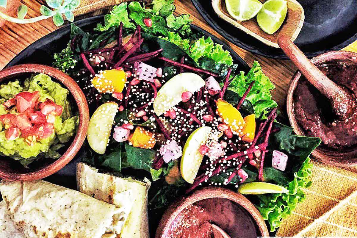 Vegan meal from Hierba Dulce in Oaxaca, Mexico