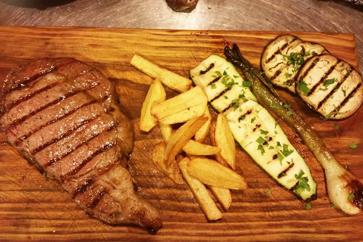 Ribeye steak at 500 Gramos Grill in Playa Del Carmen, Mexico