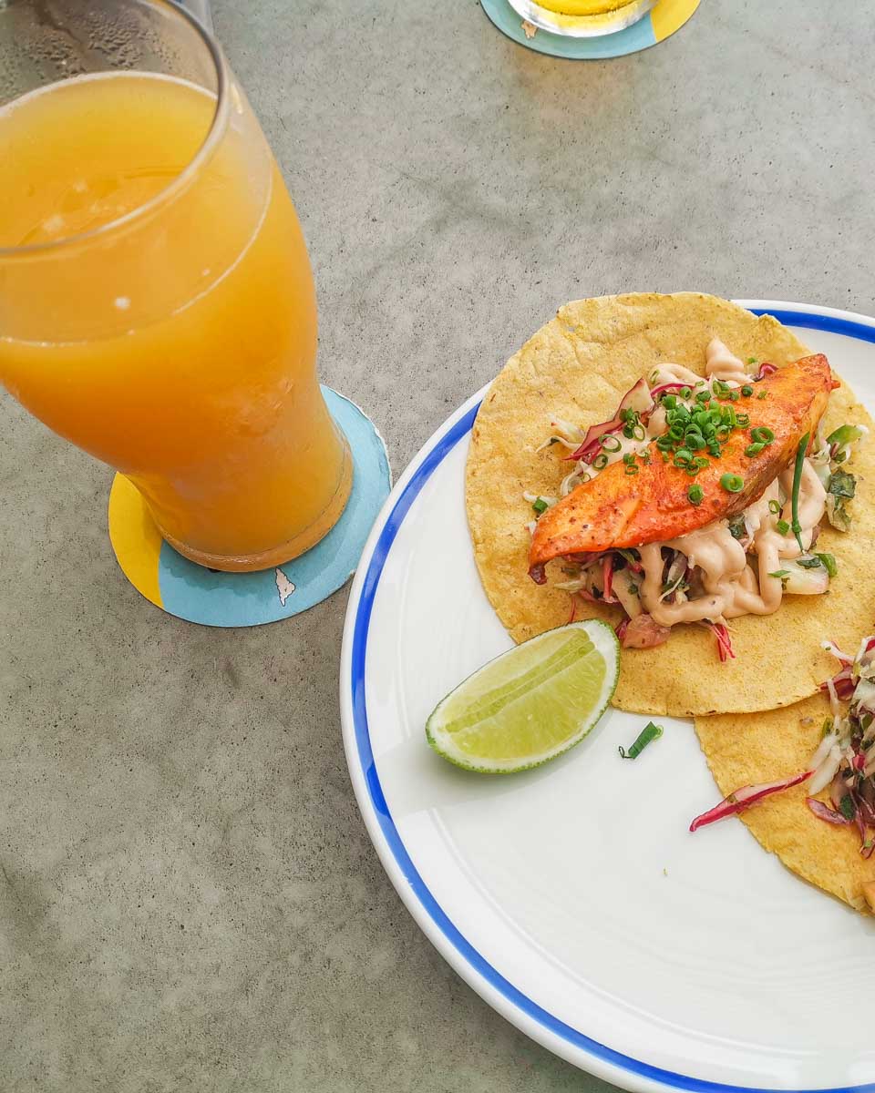A beer and taco at Gage Road Brewery, WA