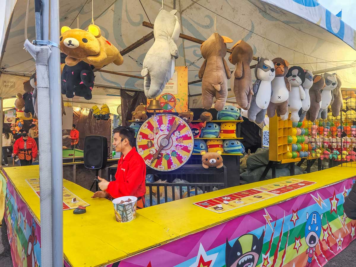 A carnival game at the Richmond Night Market