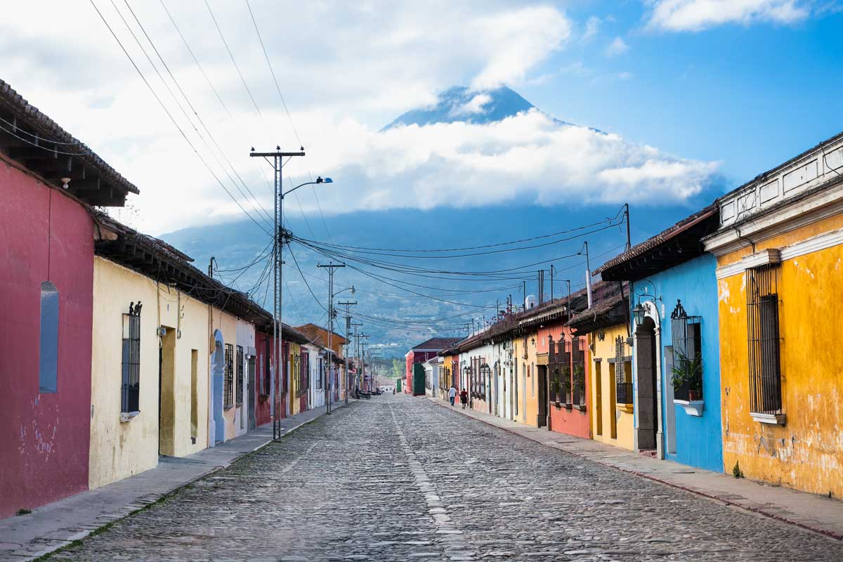 A colonial street in Antigua Guatemala