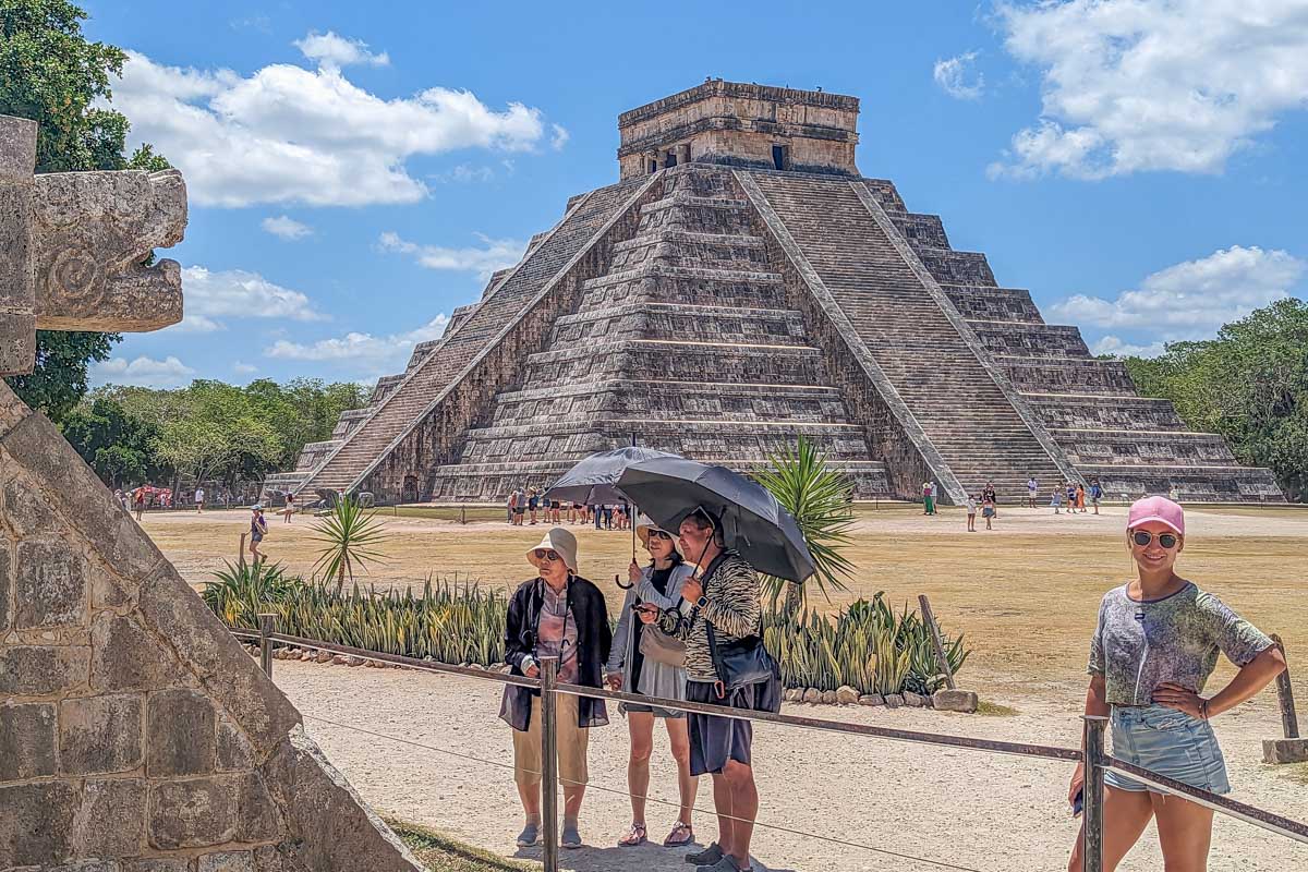 Bailey poses for a photo at Chichen Itza, Mexico