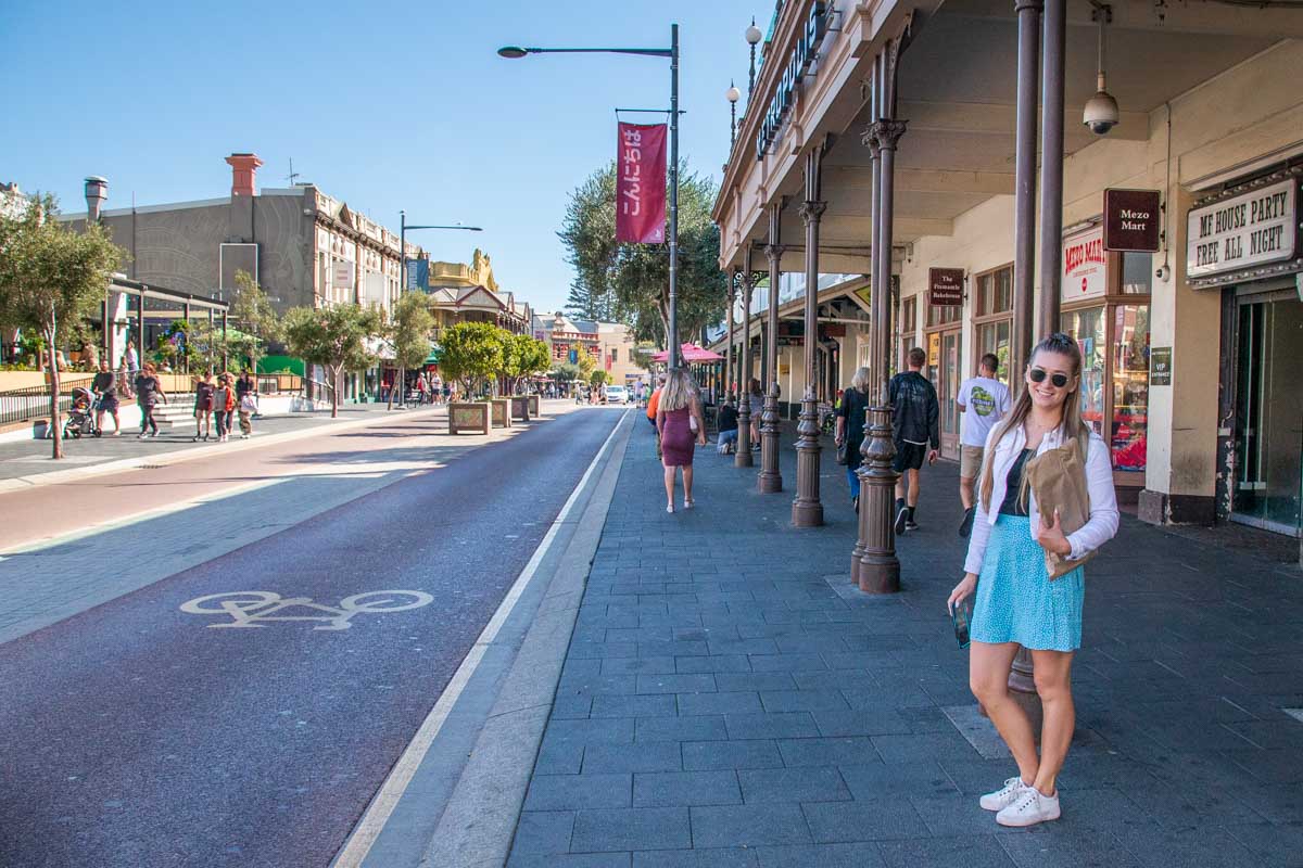 Bailey poses for a photo on Market Street in Fremantle, WA