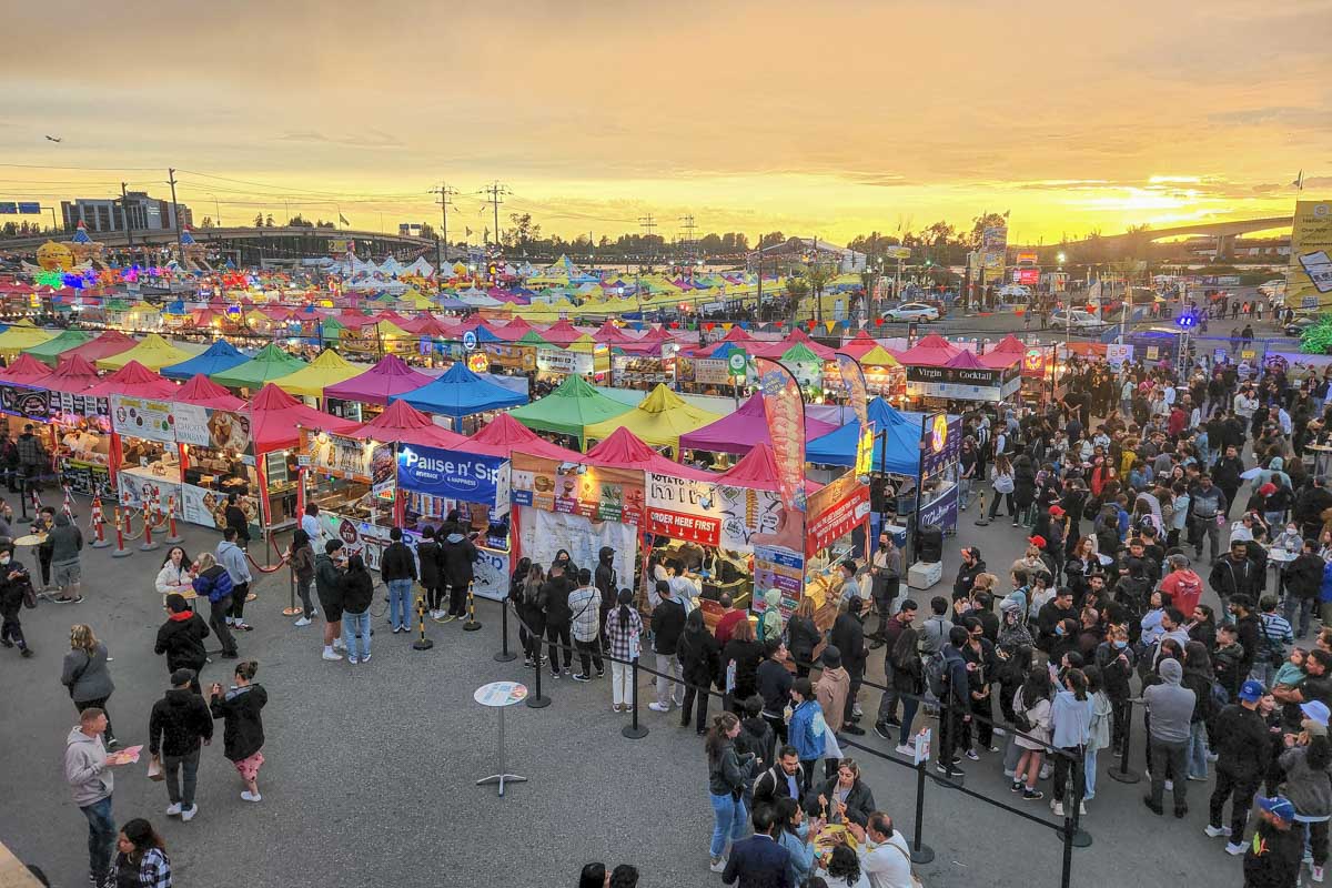 Birds eye view of the Richmond Night Market, Vancouver
