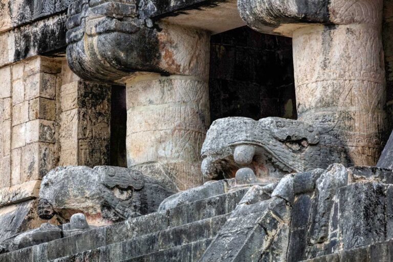 Carvings in temples at Chichen Itza Mexico (1)