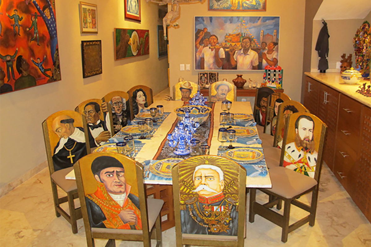 inside Casa de los Venados in Valladolid, Mexico