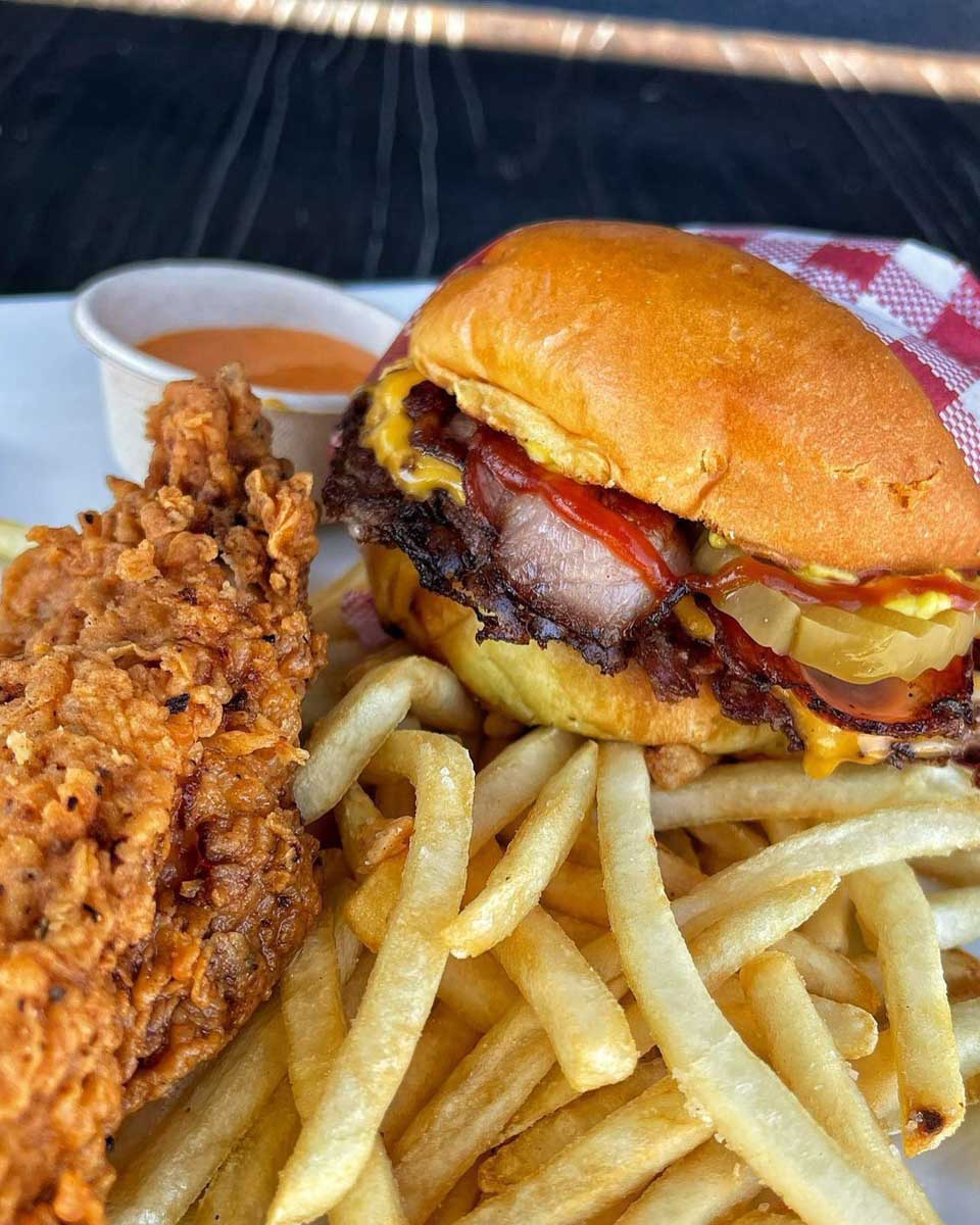 Chicken and burger at Compton Burgers Perth, WA