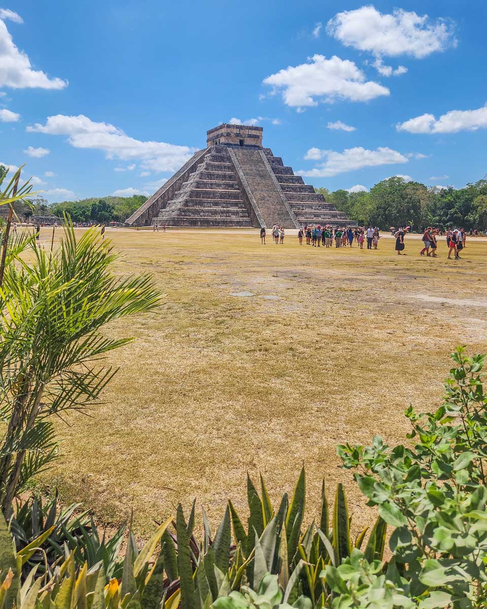El Castillo in the distance at Chichen Itza, Mexico