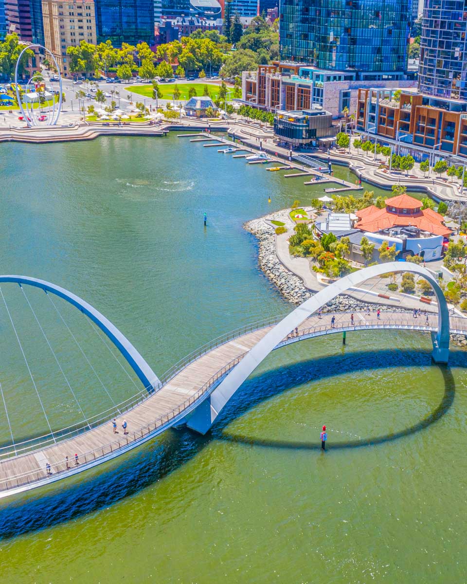 Elizabeth Quay Bridge in Perth, Australia