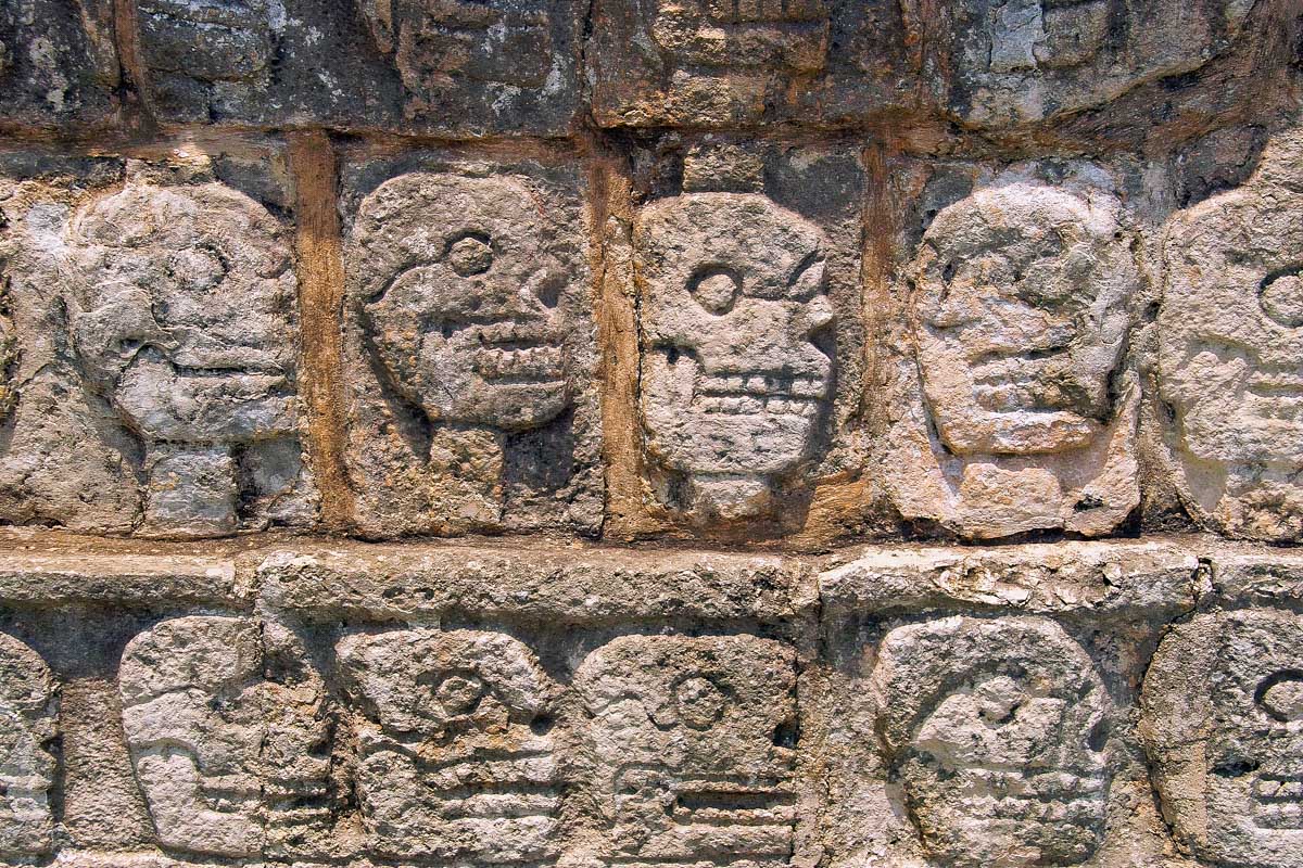 Engravings on a temple at Chichen Itza