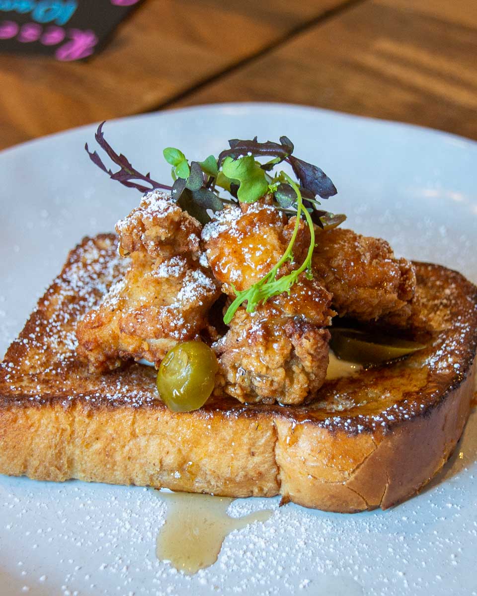 French toast and fried chicken at Little Lefroy’s in Fremantle, WA