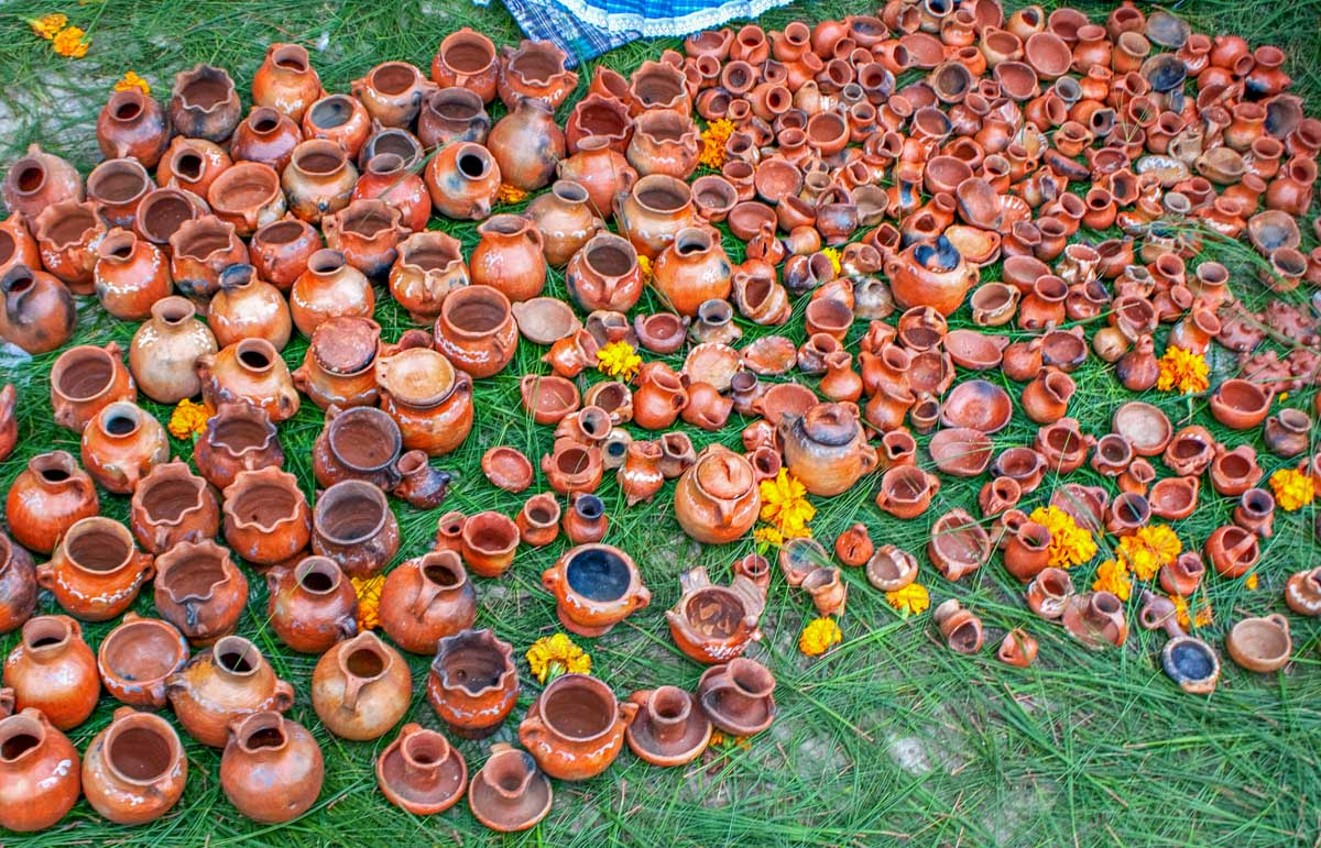 Hand made pots at the Central Market in Antigua, Guatemala