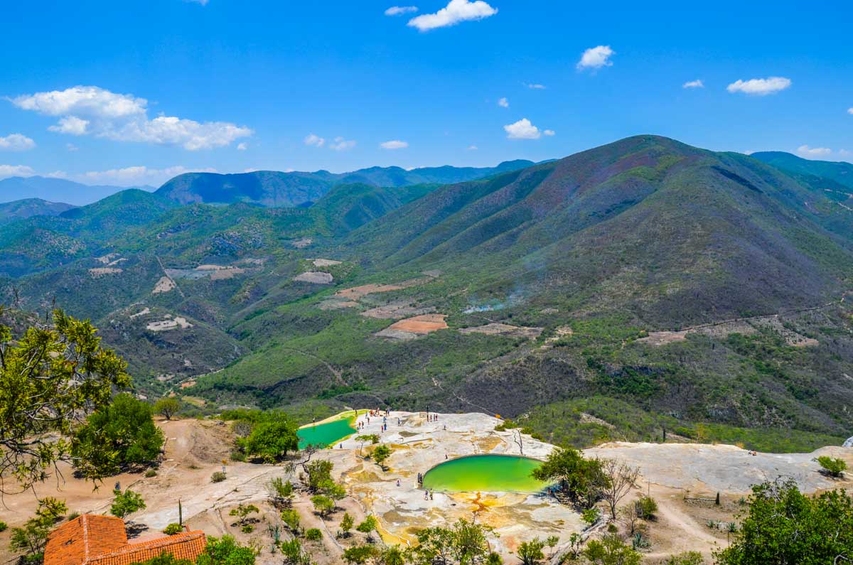 Hierve el Agua from above in Oaxaca, Mexico