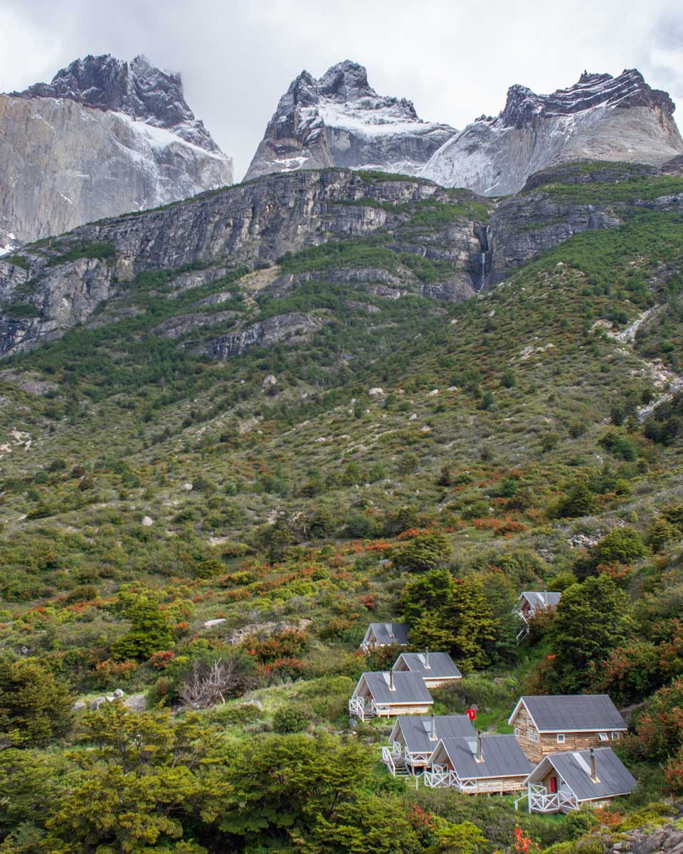 Huts in Valle Francés in Torres del Paine NP